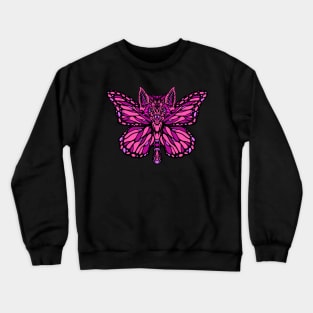 Butterfly And Bat Sweet Creature Illustration Crewneck Sweatshirt